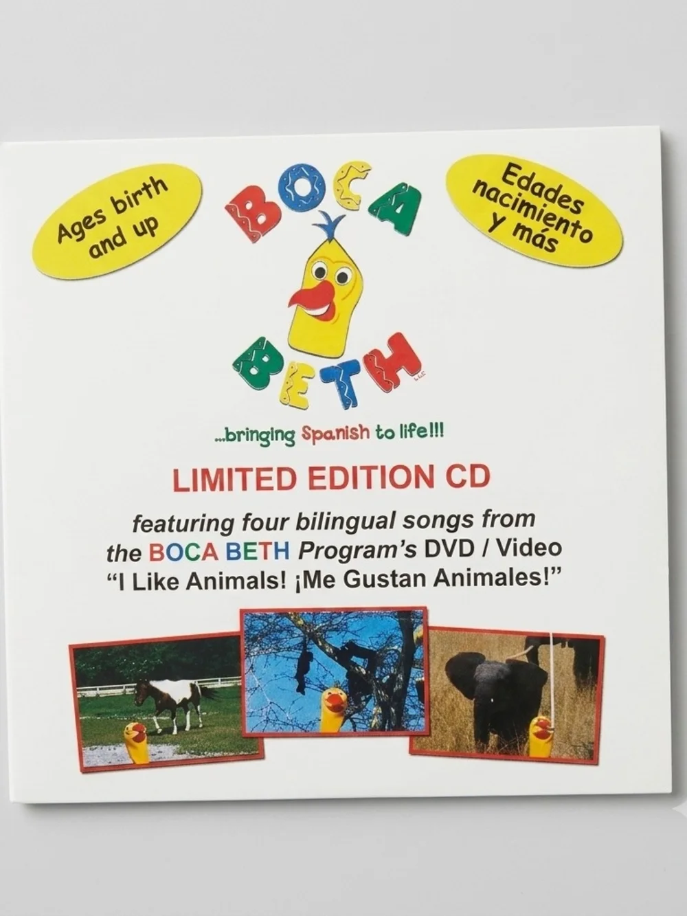Vintage Boca Beth Spanish Learning Set Puppet CD VHS